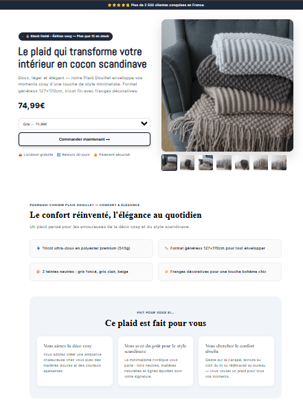 Hero plaid douillet