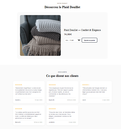 Avis plaid douillet